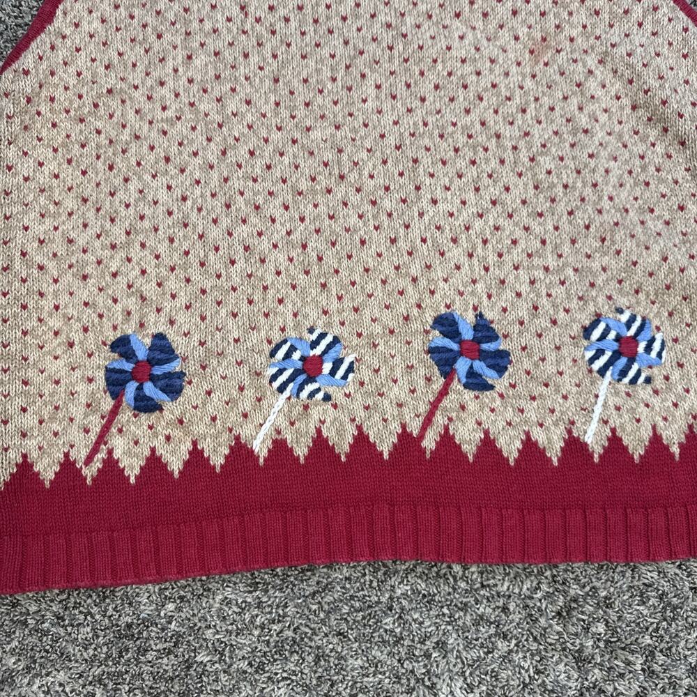 Vintage Women’s Quacker Factory Americana Red Knitted Sweater Vest Size Large - Picture 8 of 11